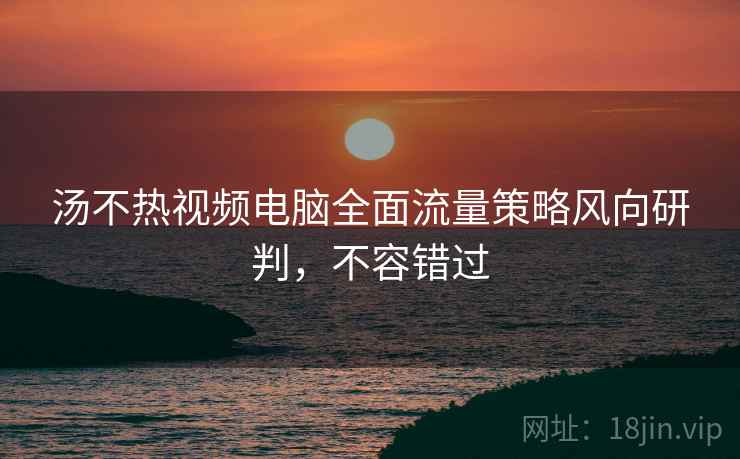汤不热视频电脑全面流量策略风向研判,不容错过 汤不热视频电脑全面流量策略风向研判,不容错过